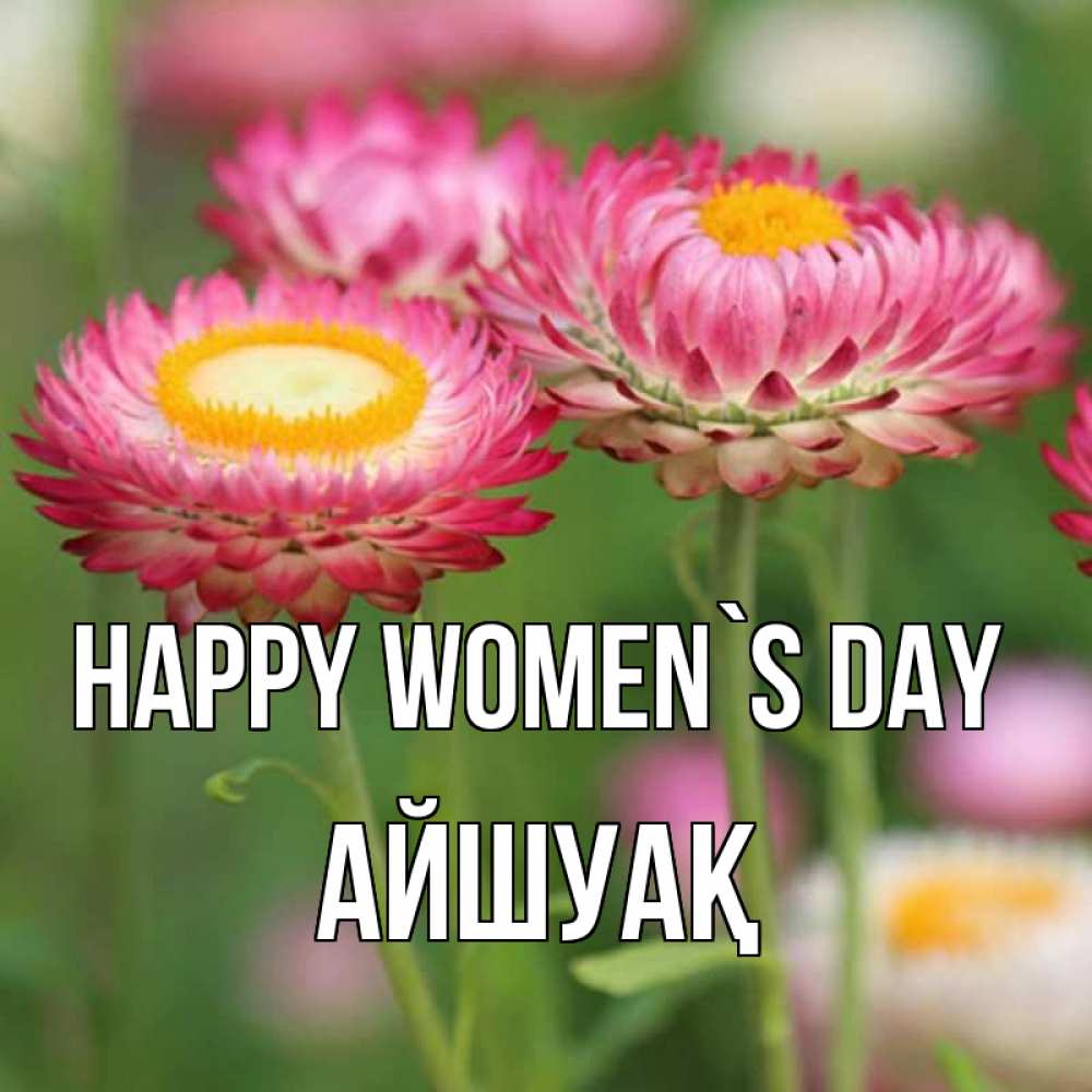 Greetings card с именем, Айшуақ happy women`s day подарок на международный женский день Greetings with text for free download 